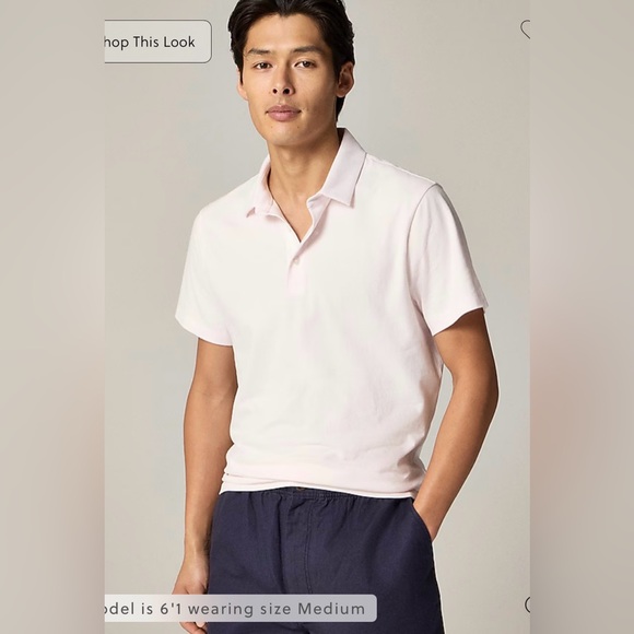 J. Crew Other - J.Crew Sueded cotton polo shirt in shell pink